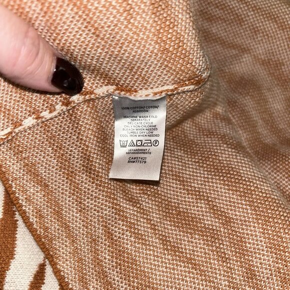 Loft Outlet Orange Zebra Print Long Sleeve Open Duster Cardigan Petite Medium - Picture 7 of 7